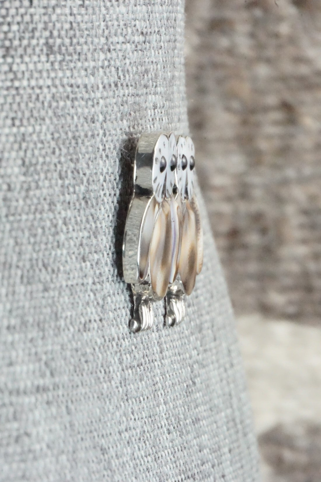Mother of Pearl & Sterling Silver Earrings - Reginda Kallestewa