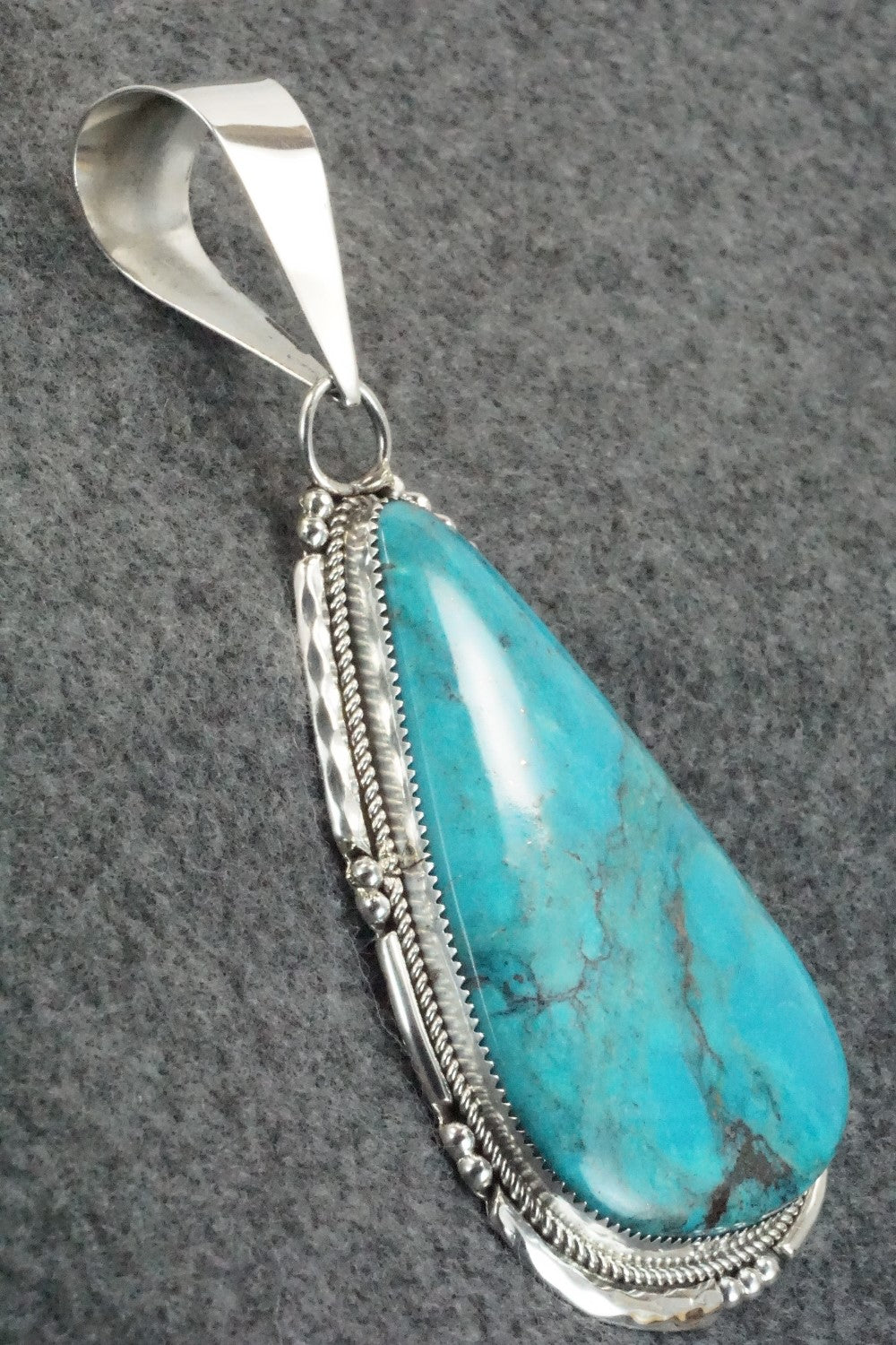 Turquoise and Sterling Silver Pendant - Kenny Calavaza