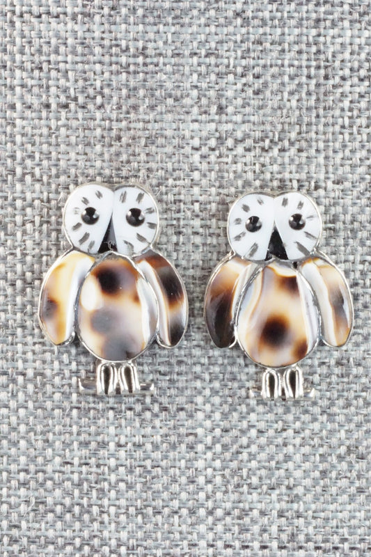 Mother of Pearl & Sterling Silver Earrings - Reginda Kallestewa