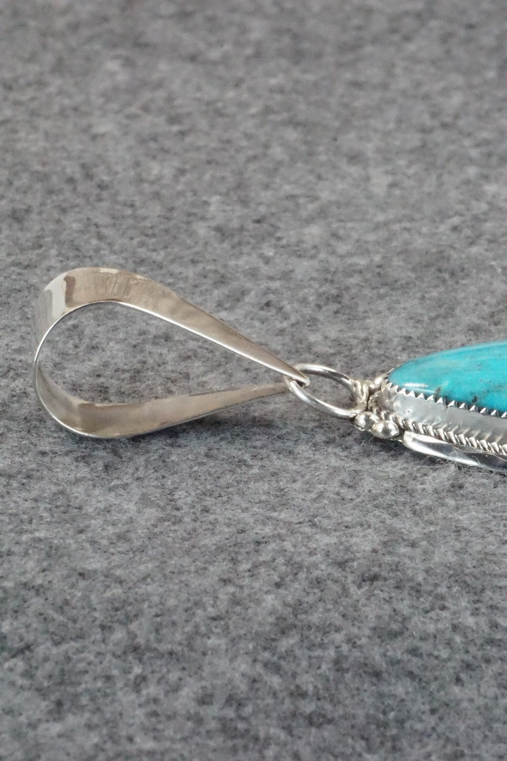 Turquoise and Sterling Silver Pendant - Kenny Calavaza