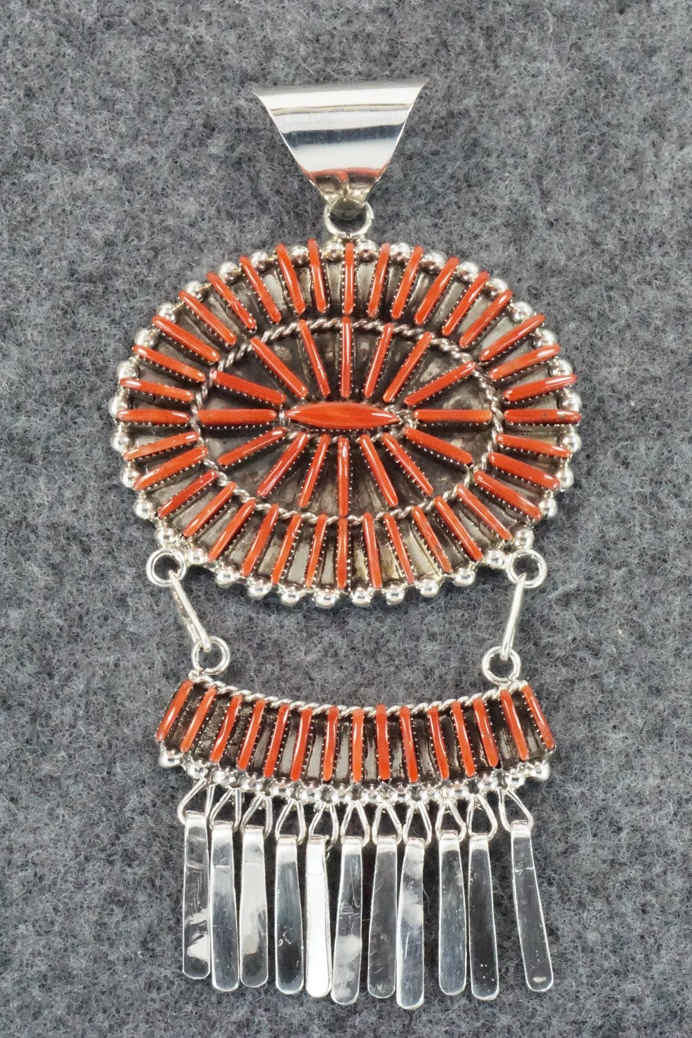 Coral & Sterling Silver Pendant - Barton Cooeyate