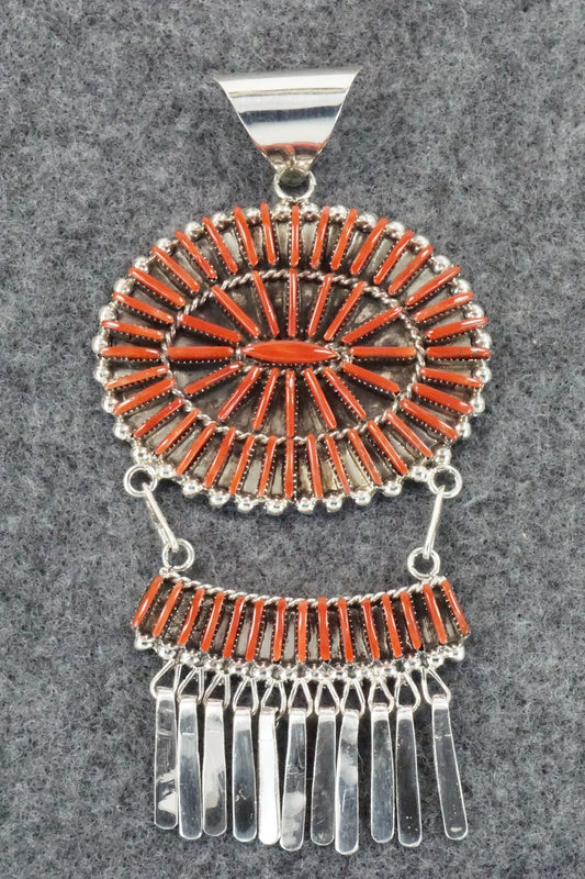 Coral & Sterling Silver Pendant - Barton Cooeyate