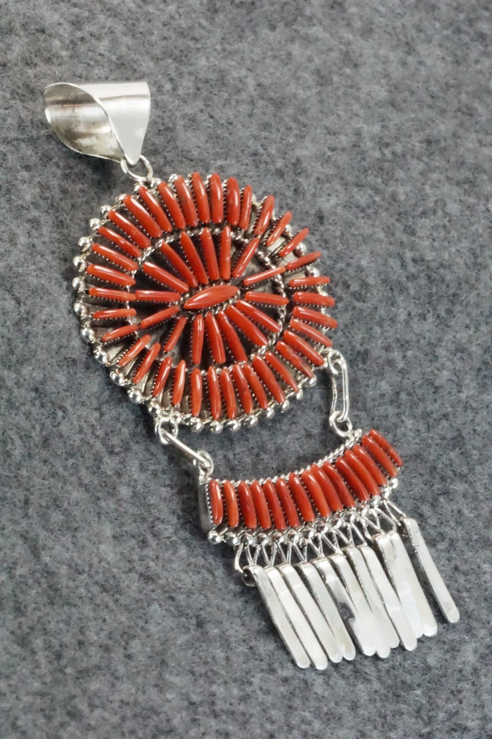 Coral & Sterling Silver Pendant - Barton Cooeyate