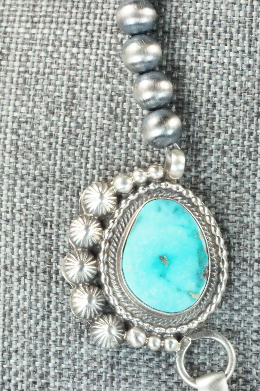 Turquoise & Sterling Silver Necklace and Earrings - Tom Lewis