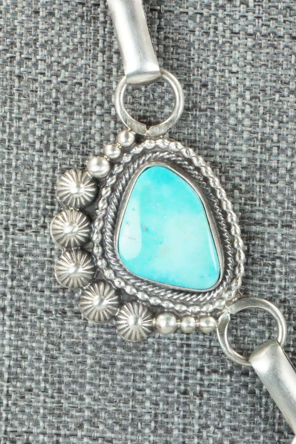 Turquoise & Sterling Silver Necklace and Earrings - Tom Lewis
