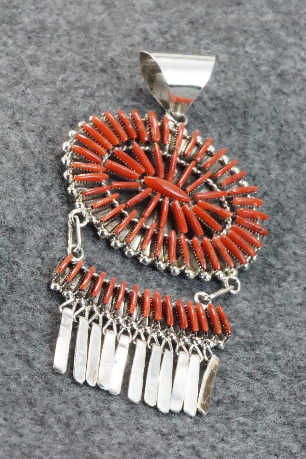 Coral & Sterling Silver Pendant - Barton Cooeyate