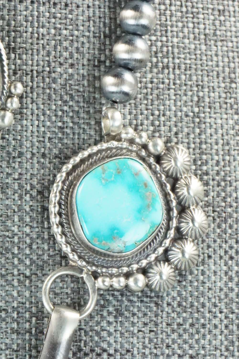 Turquoise & Sterling Silver Necklace and Earrings - Tom Lewis