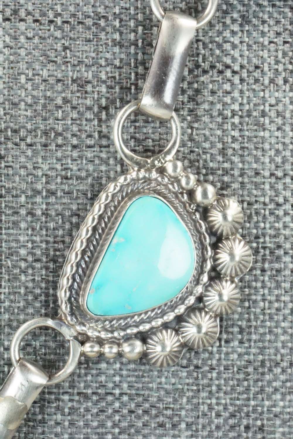 Turquoise & Sterling Silver Necklace and Earrings - Tom Lewis