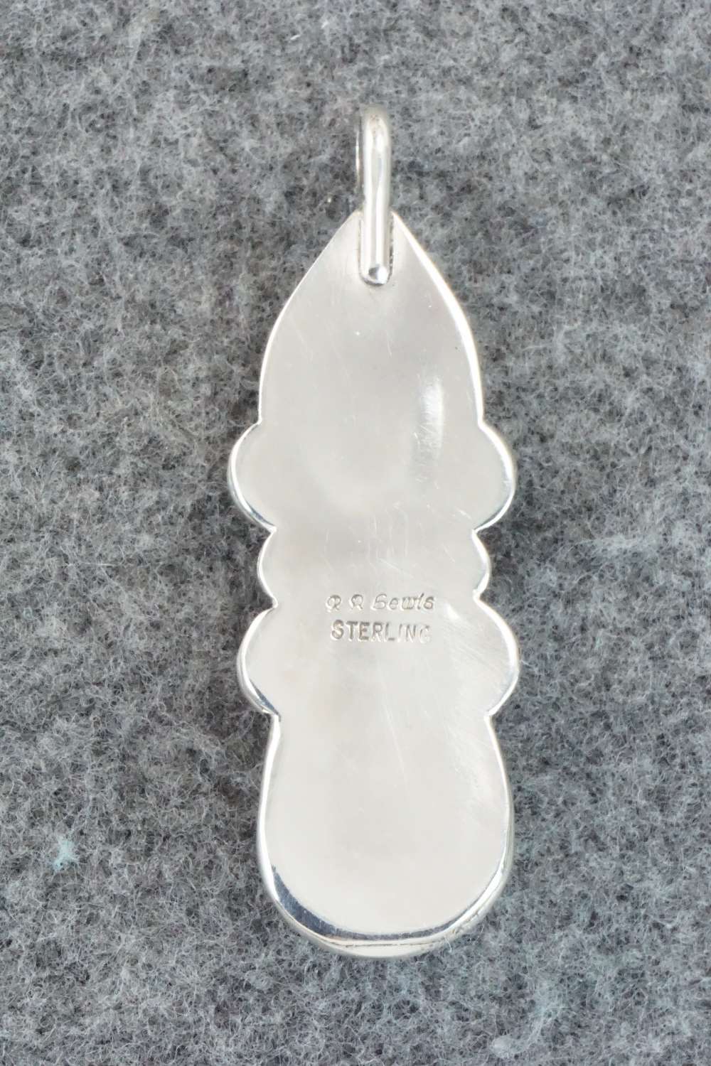 Turquoise, Coral & Sterling Silver Pendant - Roger Lewis