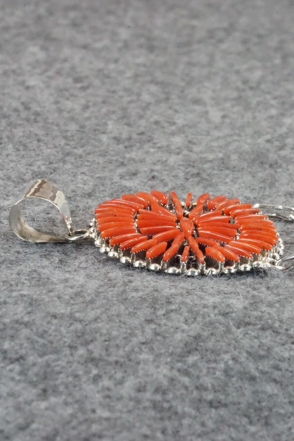 Coral & Sterling Silver Pendant - Barton Cooeyate
