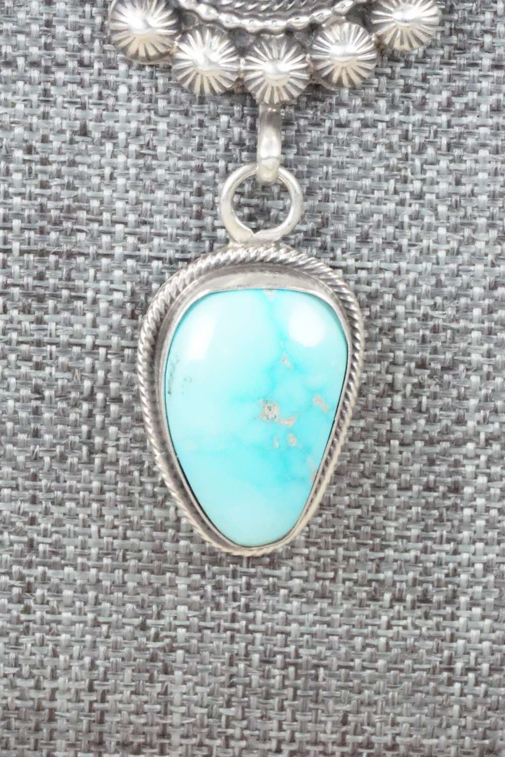 Turquoise & Sterling Silver Necklace and Earrings - Tom Lewis