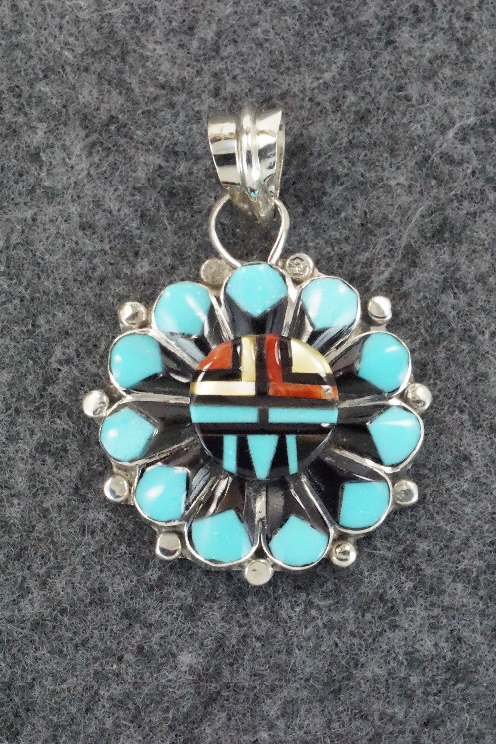Multi Stone & Sterling Silver Pendant - Andrick Dewa