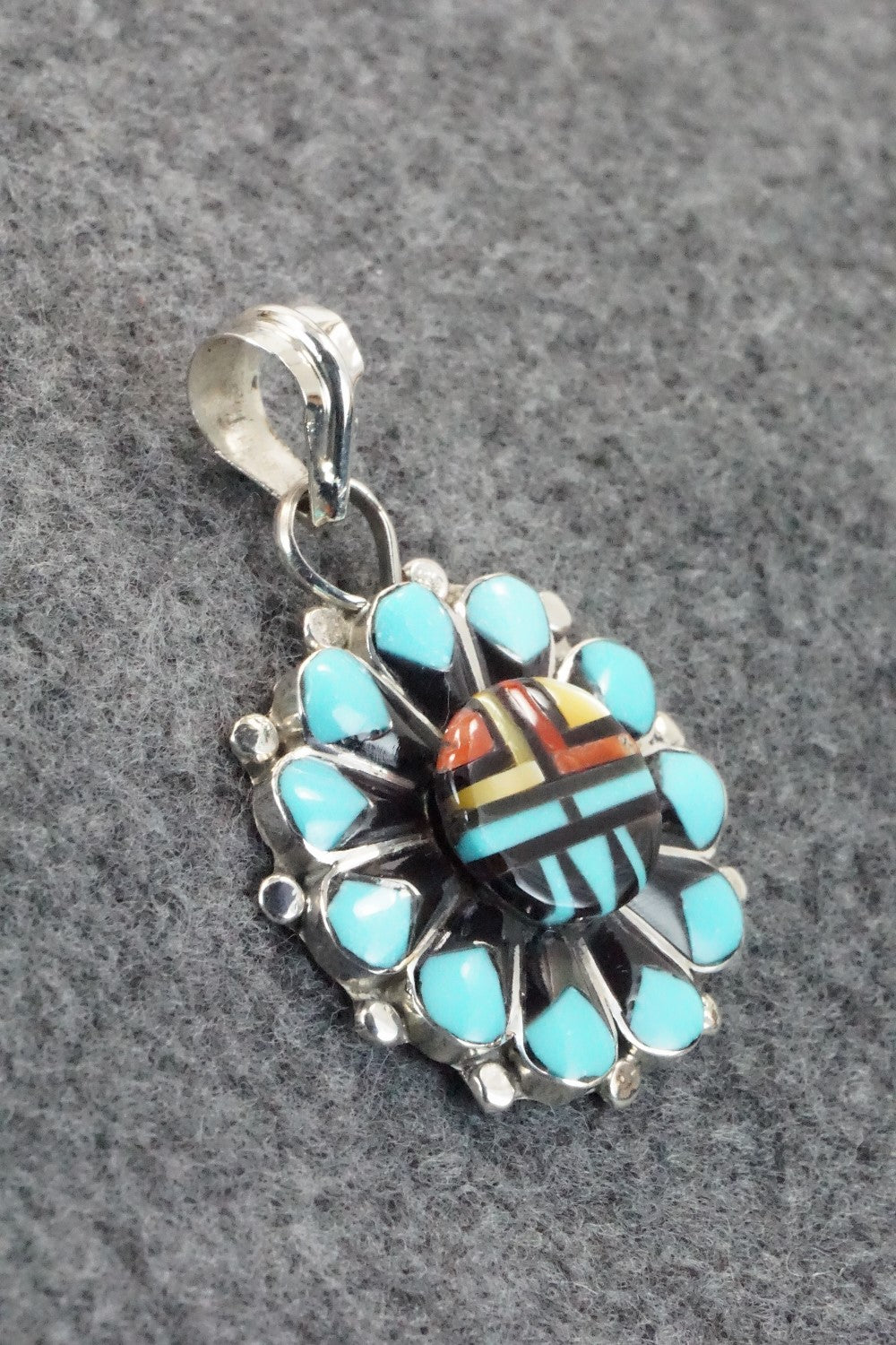 Multi Stone & Sterling Silver Pendant - Andrick Dewa