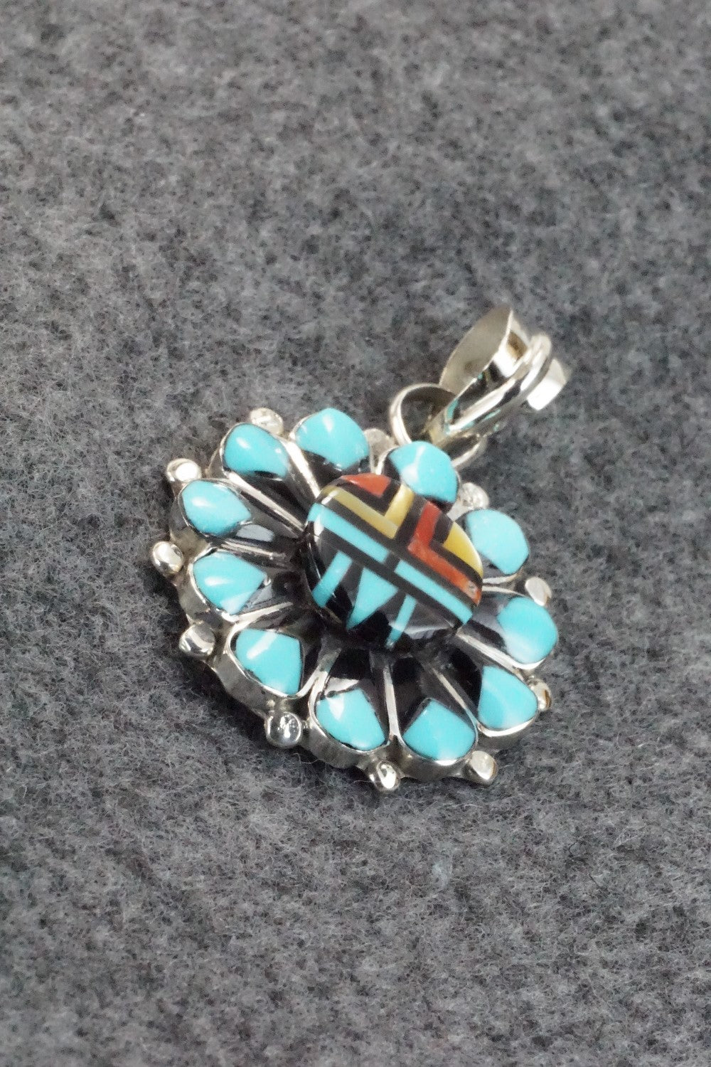 Multi Stone & Sterling Silver Pendant - Andrick Dewa