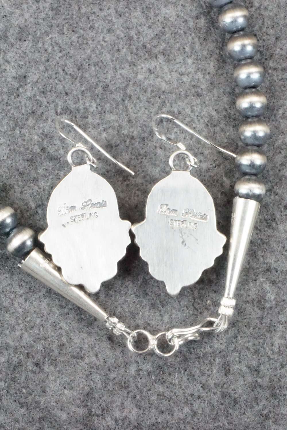 Turquoise & Sterling Silver Necklace and Earrings - Tom Lewis