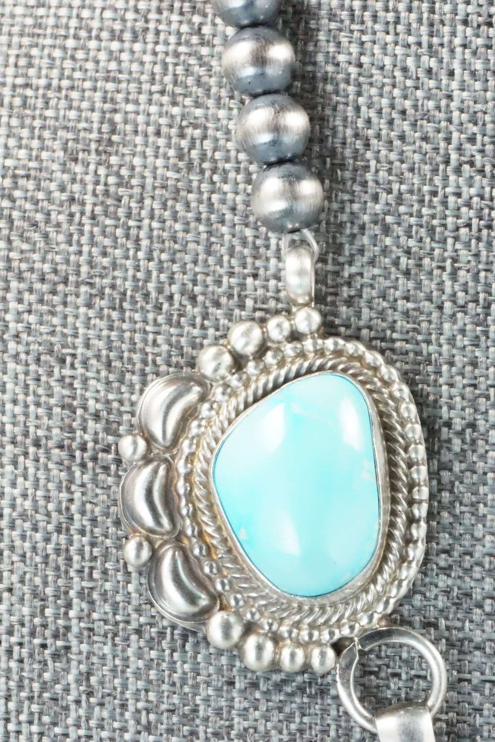 Turquoise & Sterling Silver Necklace and Earrings - Tom Lewis