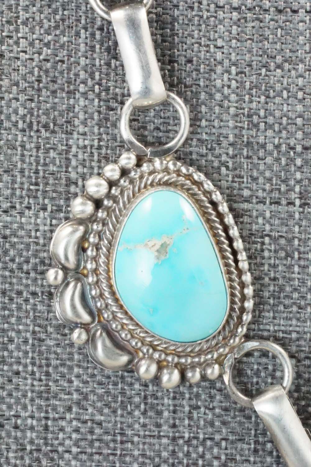 Turquoise & Sterling Silver Necklace and Earrings - Tom Lewis