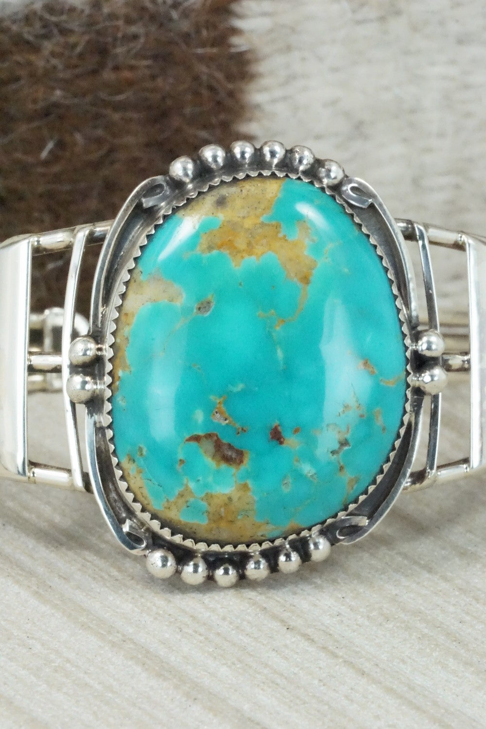 Turquoise & Sterling Silver Bracelet - Priscilla Reeder