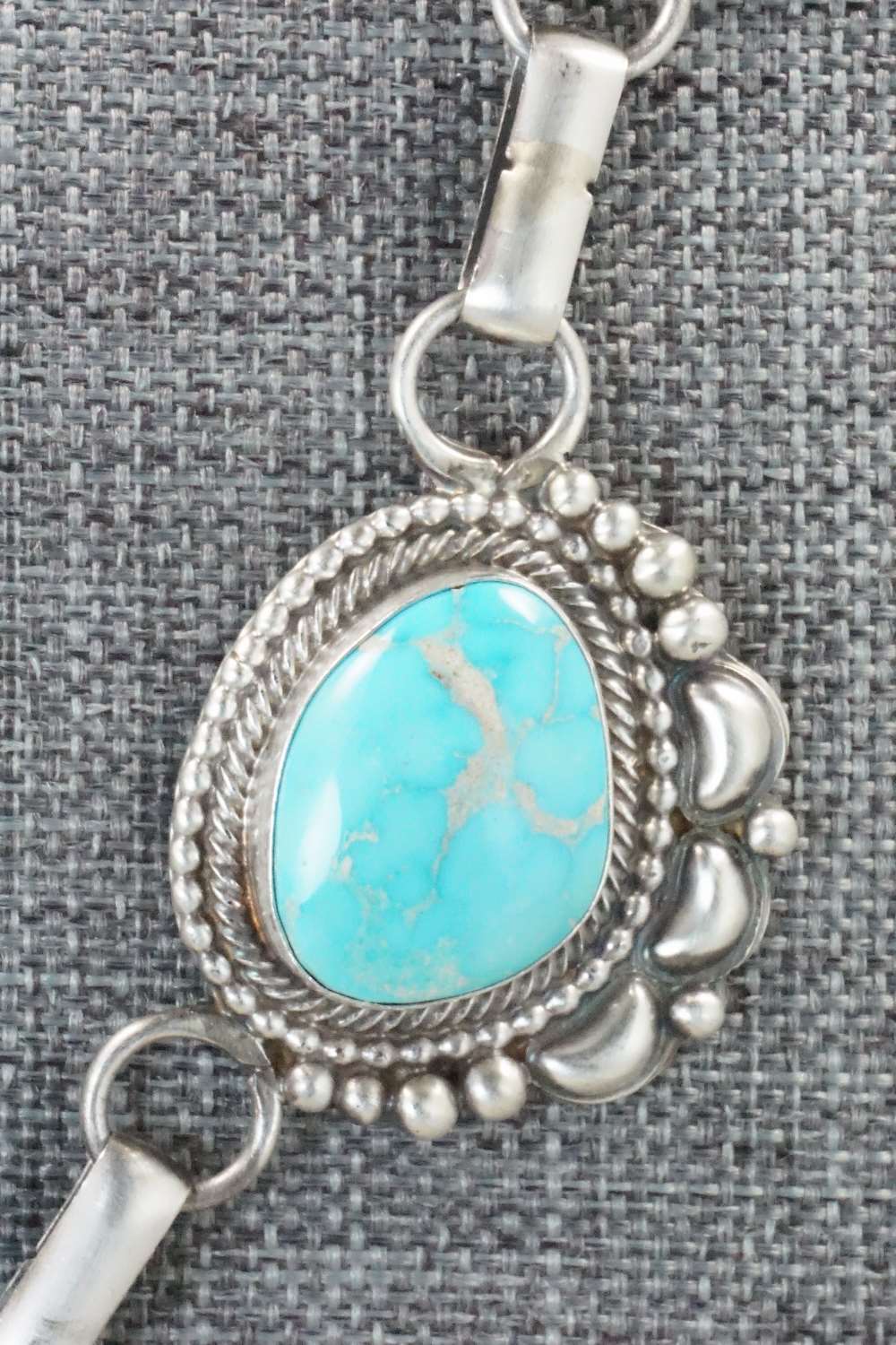 Turquoise & Sterling Silver Necklace and Earrings - Tom Lewis