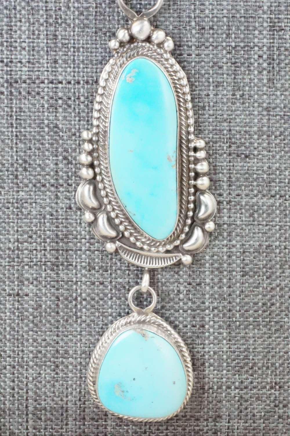 Turquoise & Sterling Silver Necklace and Earrings - Tom Lewis