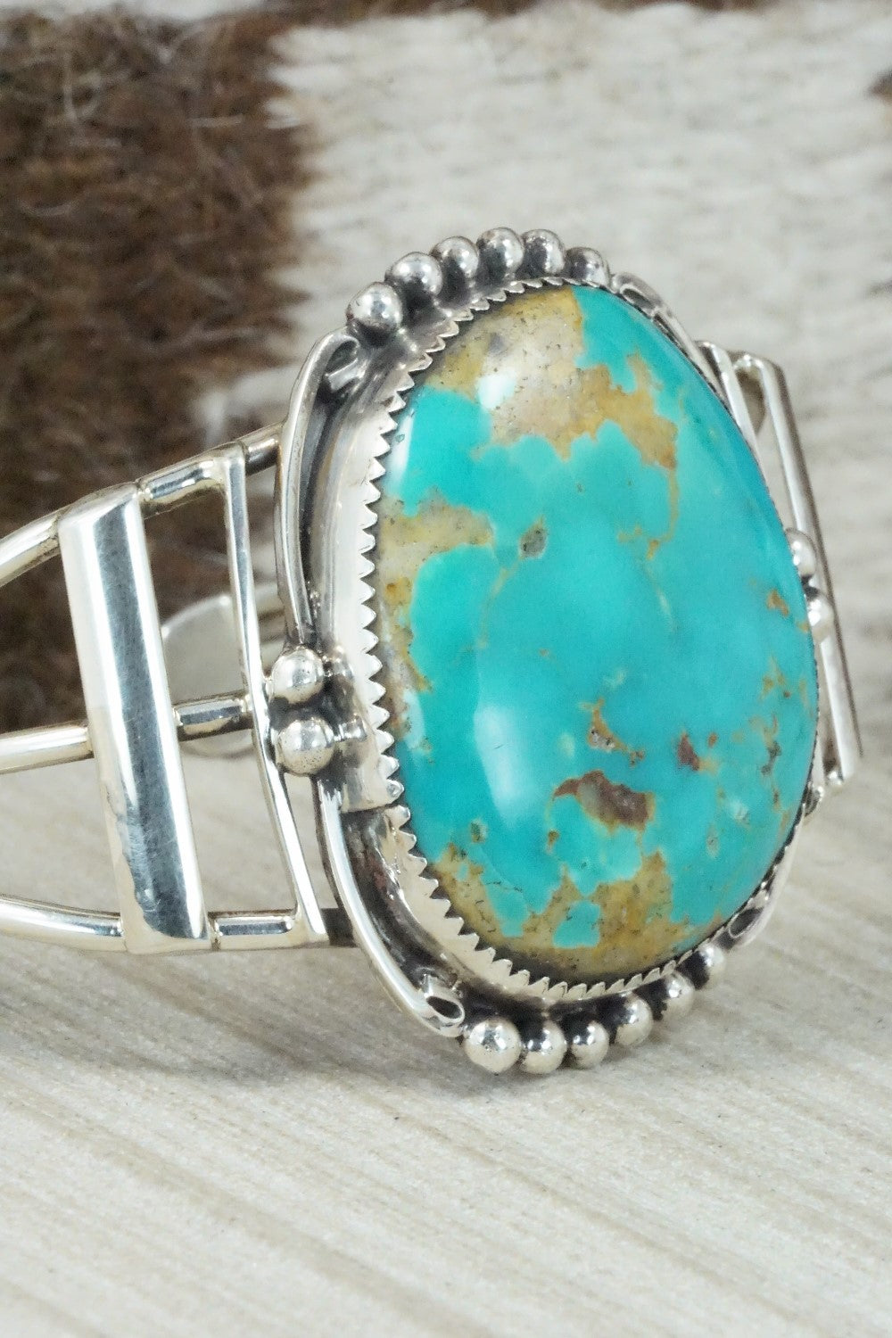 Turquoise & Sterling Silver Bracelet - Priscilla Reeder