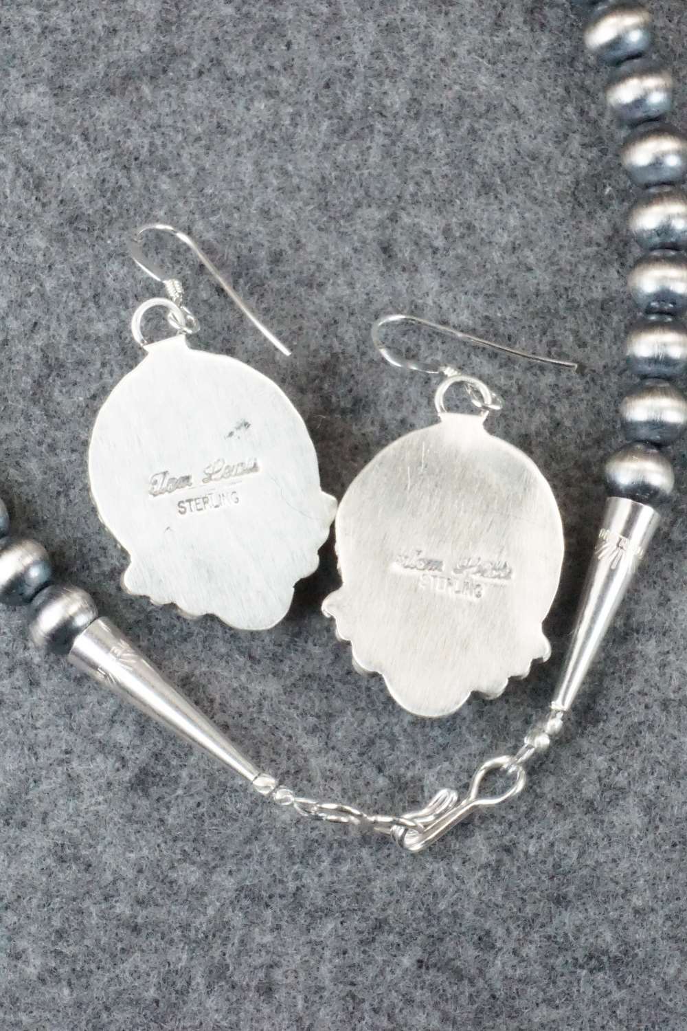 Turquoise & Sterling Silver Necklace and Earrings - Tom Lewis