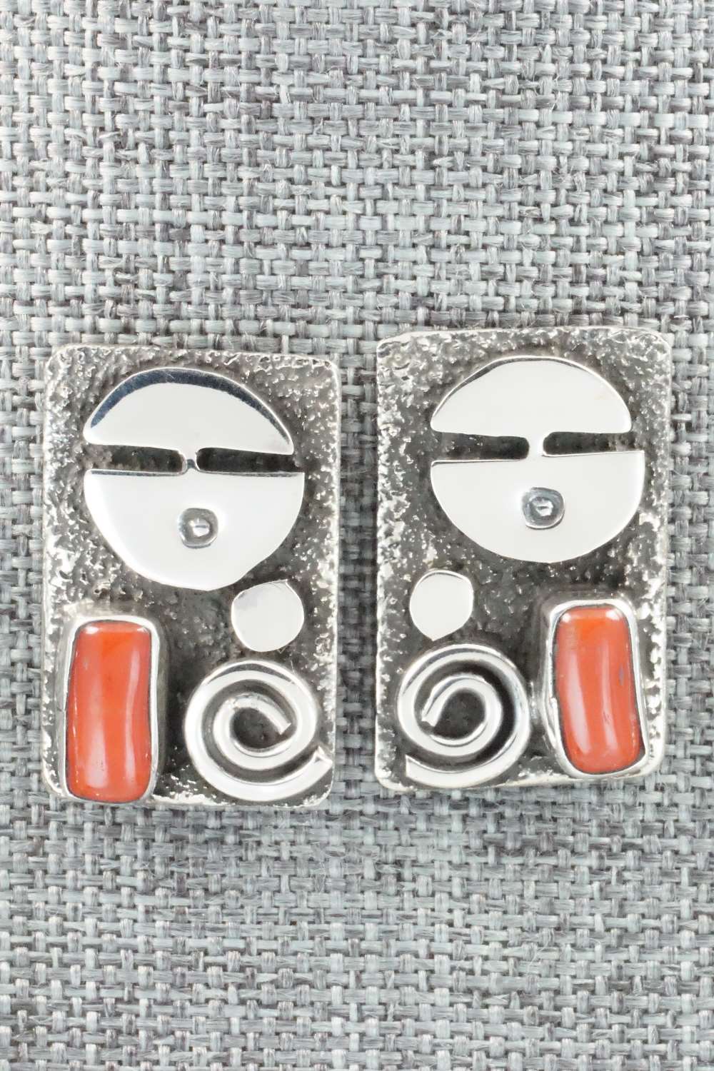 Coral & Sterling Silver Squash Blossom Necklace and Earrings - Alex Sanchez