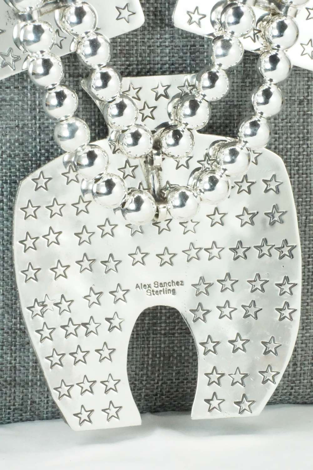Coral & Sterling Silver Squash Blossom Necklace and Earrings - Alex Sanchez