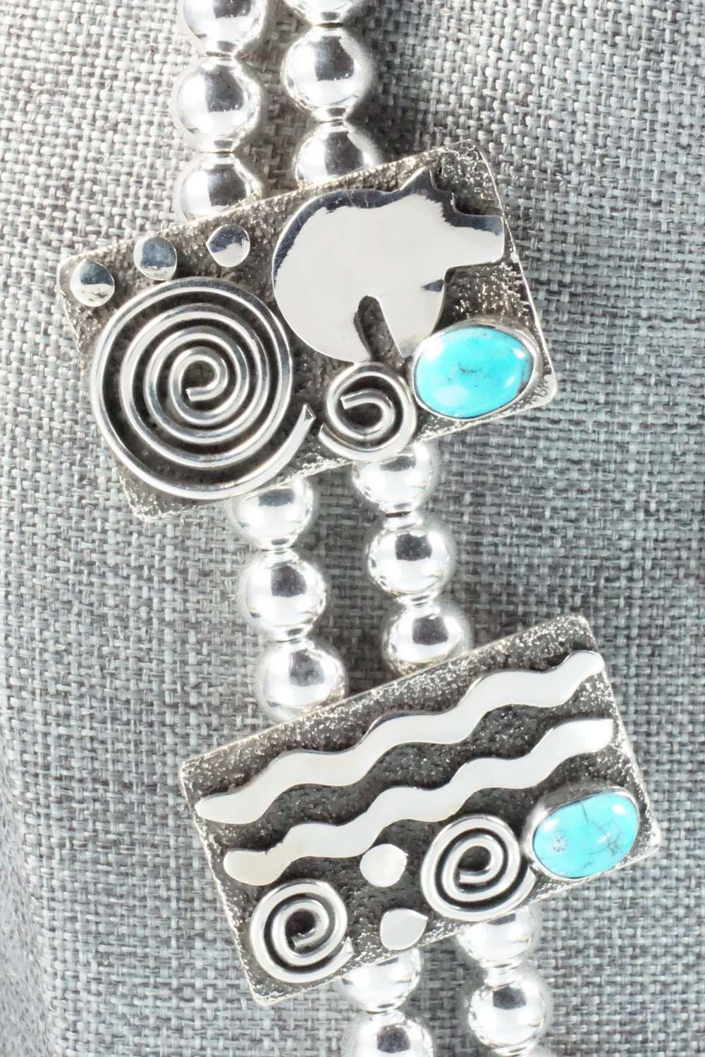 Turquoise & Sterling Silver Squash Blossom Set - Alex Sanchez