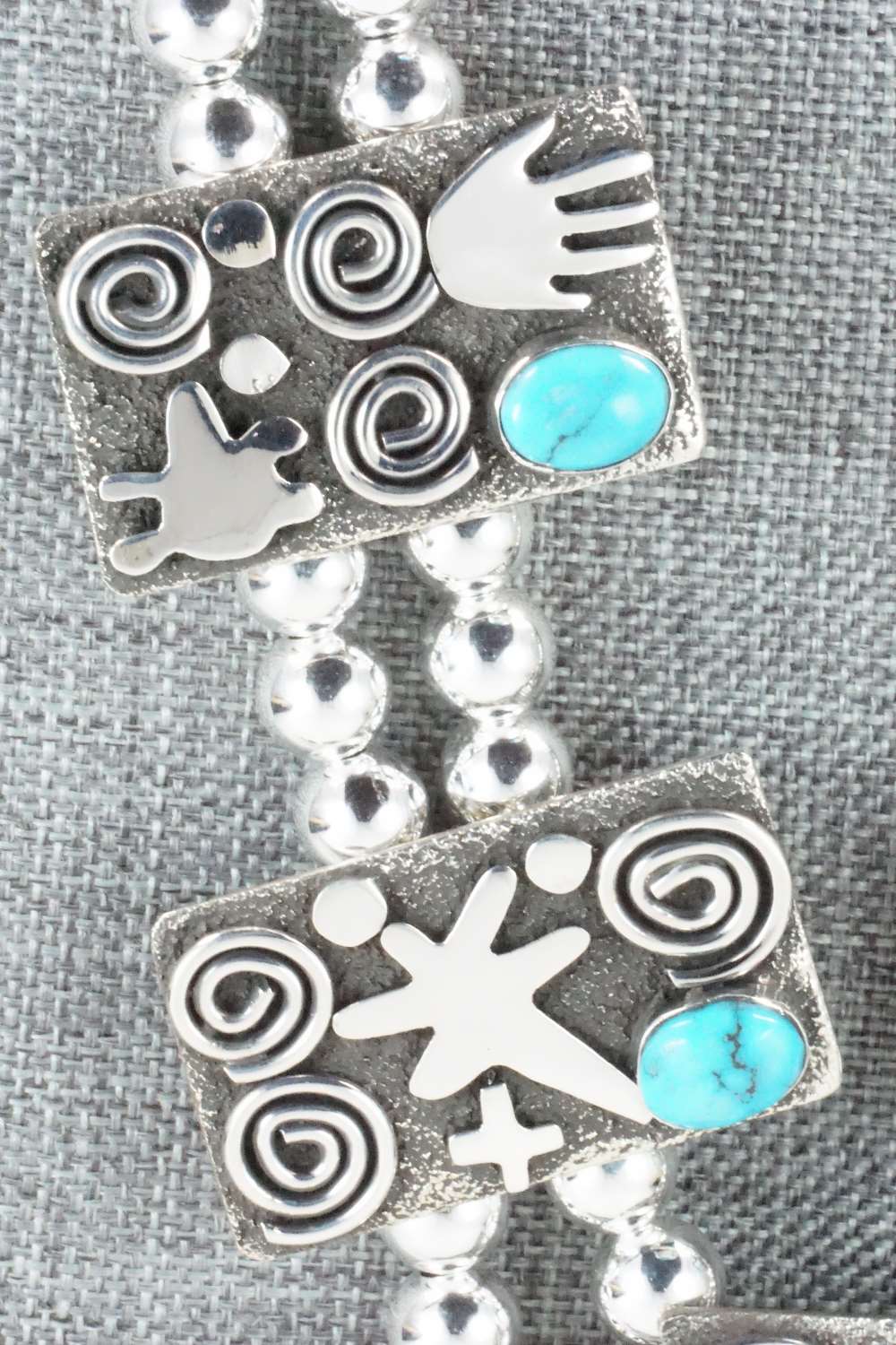 Turquoise & Sterling Silver Squash Blossom Set - Alex Sanchez