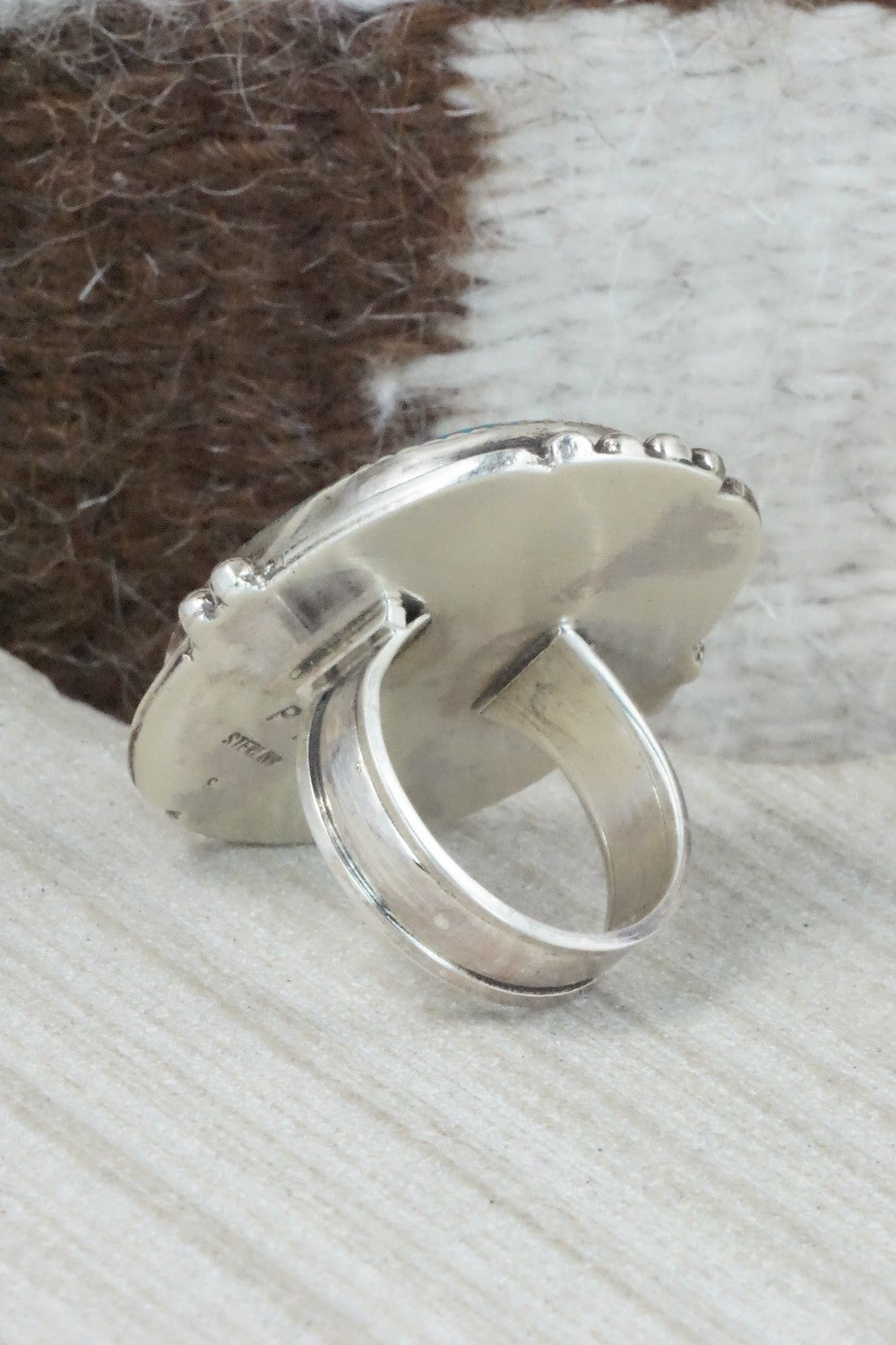Turquoise & Sterling Silver Ring - Priscilla Reeder - Size 8
