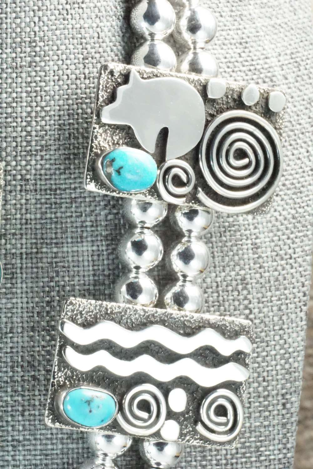 Turquoise & Sterling Silver Squash Blossom Set - Alex Sanchez