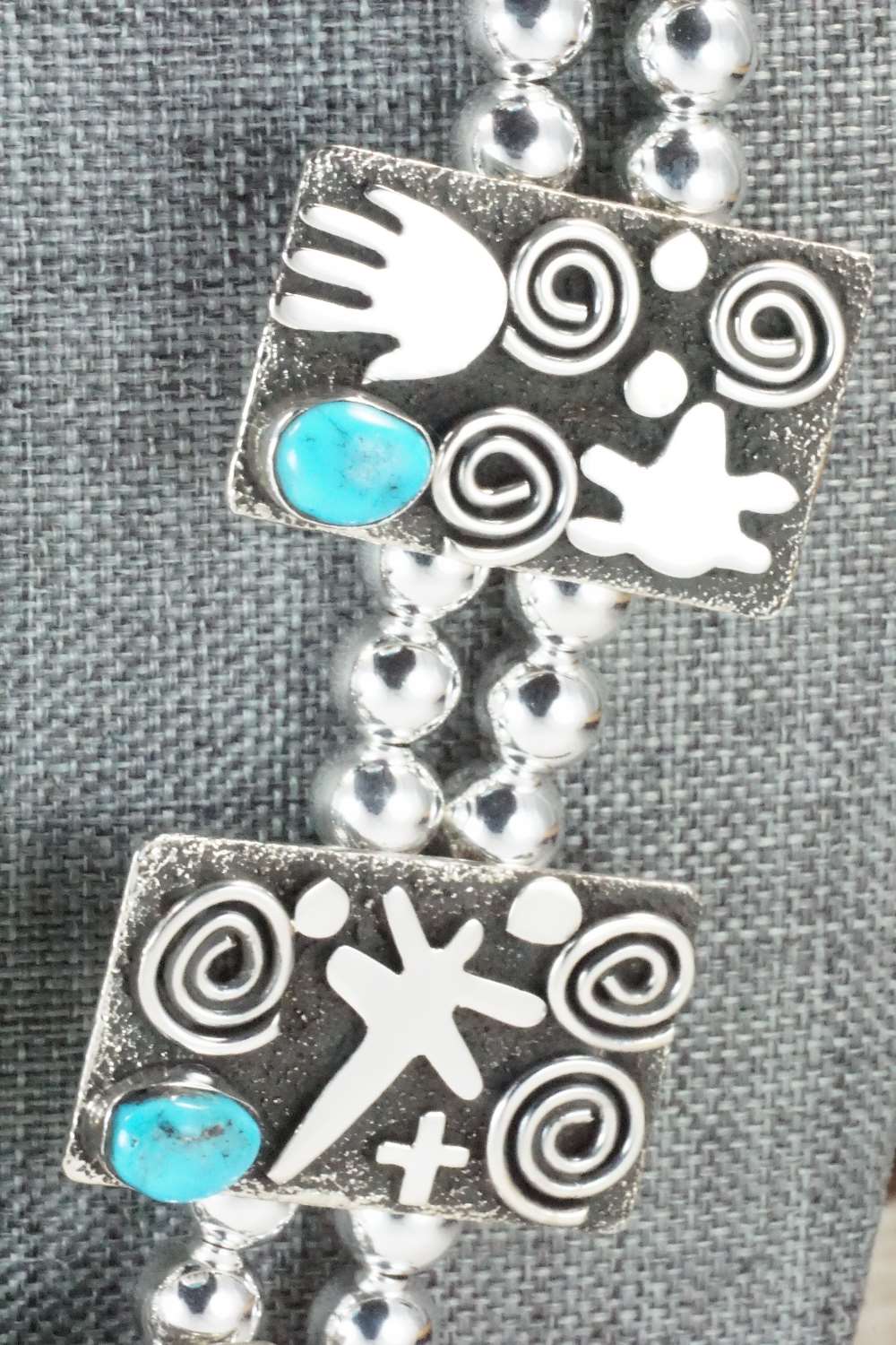 Turquoise & Sterling Silver Squash Blossom Set - Alex Sanchez