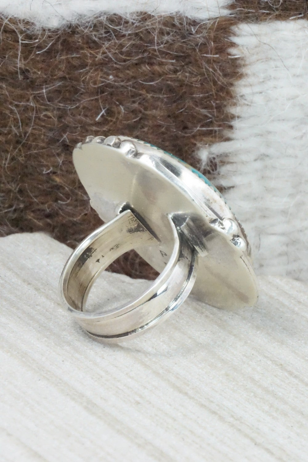 Turquoise & Sterling Silver Ring - Priscilla Reeder - Size 8