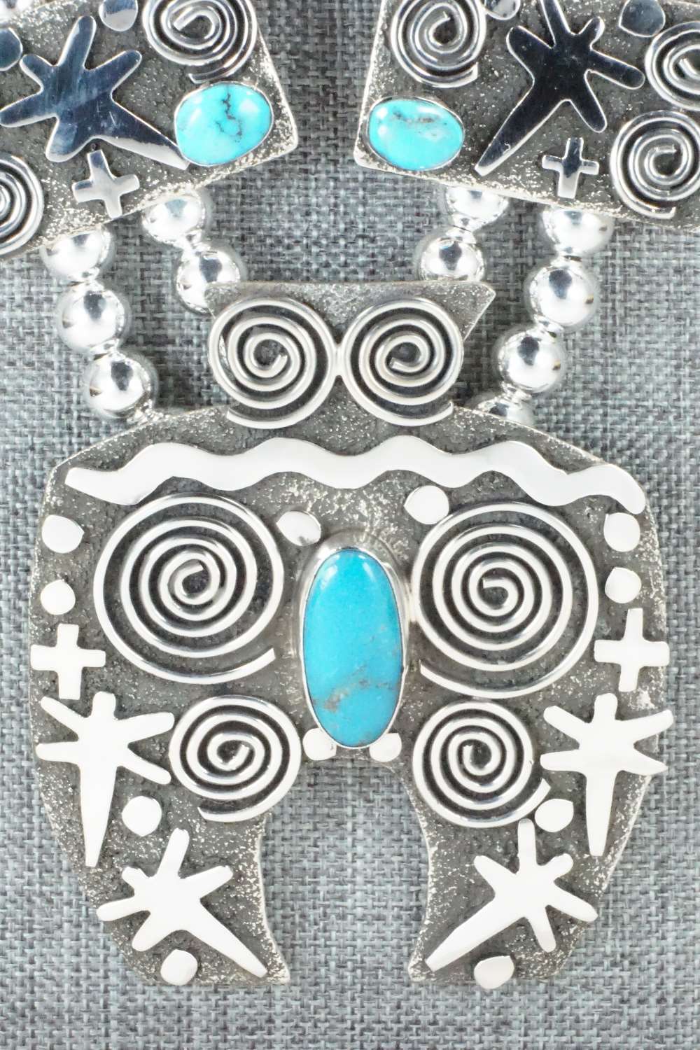 Turquoise & Sterling Silver Squash Blossom Set - Alex Sanchez