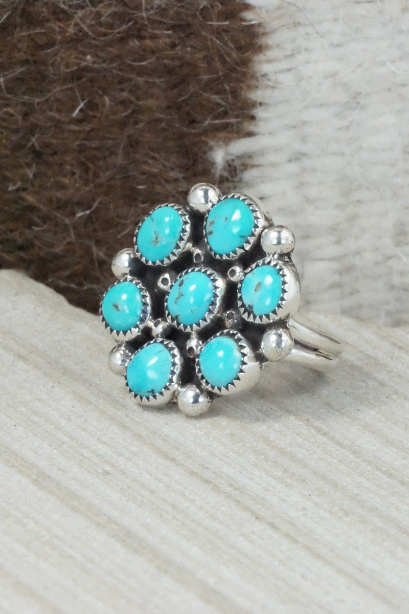 Turquoise & Sterling Silver Ring - Priscilla Reeder - Size 8.75