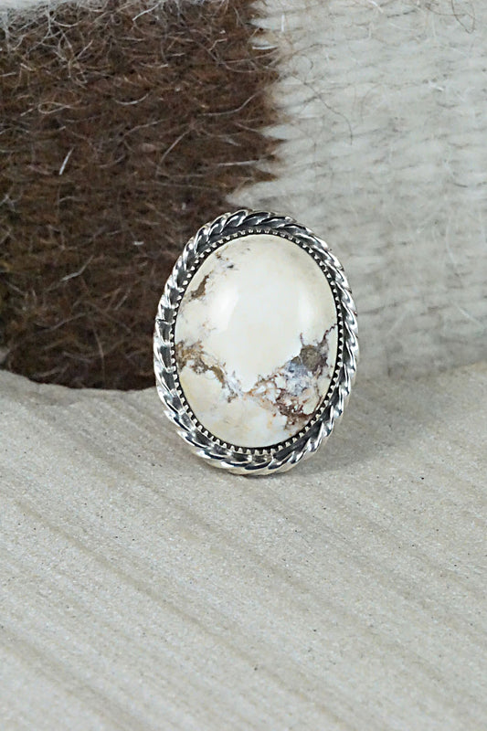 Wild Horse & Sterling Silver Ring - Fannie Platero - Size 6