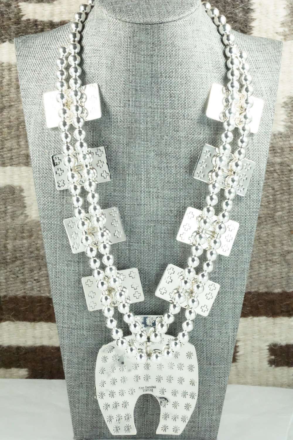 Turquoise & Sterling Silver Squash Blossom Set - Alex Sanchez