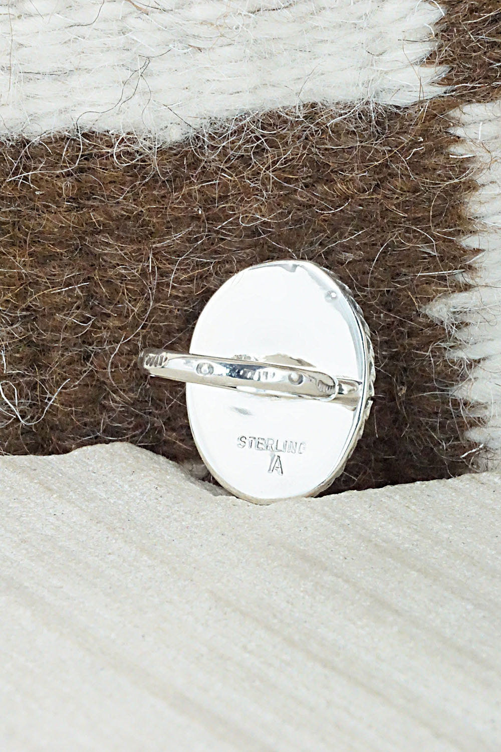 Wild Horse & Sterling Silver Ring - Fannie Platero - Size 6.5