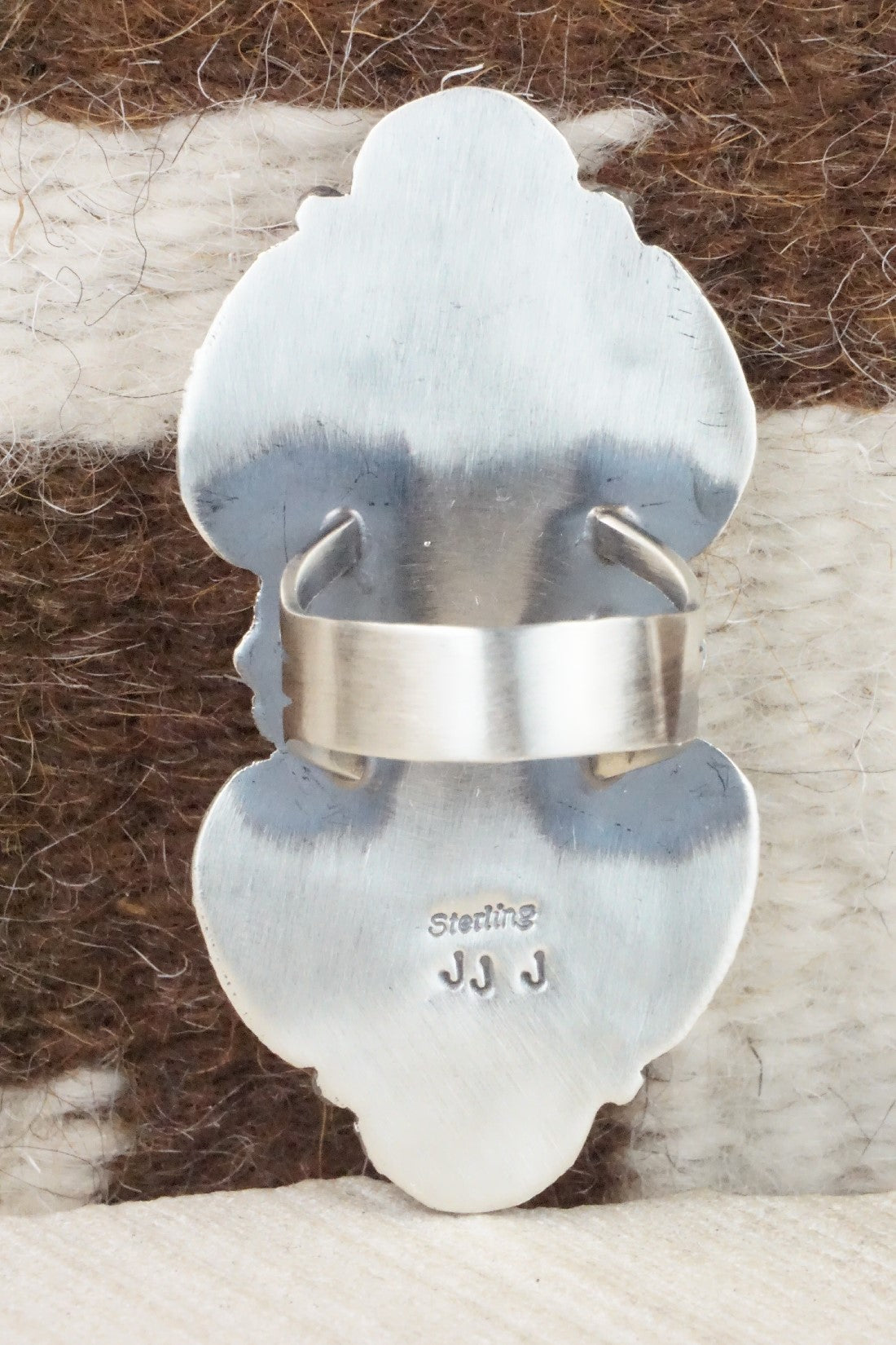Spiny Oyster & Sterling Silver Ring - Jeff James - Size 8