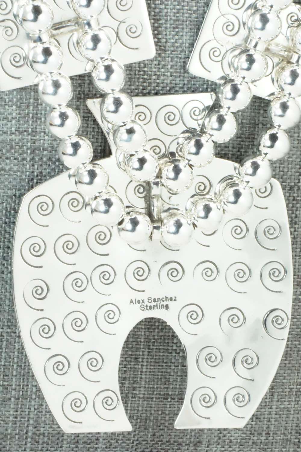 Sterling Silver Squash Blossom Necklace and Earrings - Alex Sanchez