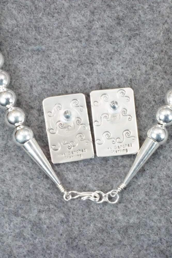 Sterling Silver Squash Blossom Necklace and Earrings - Alex Sanchez