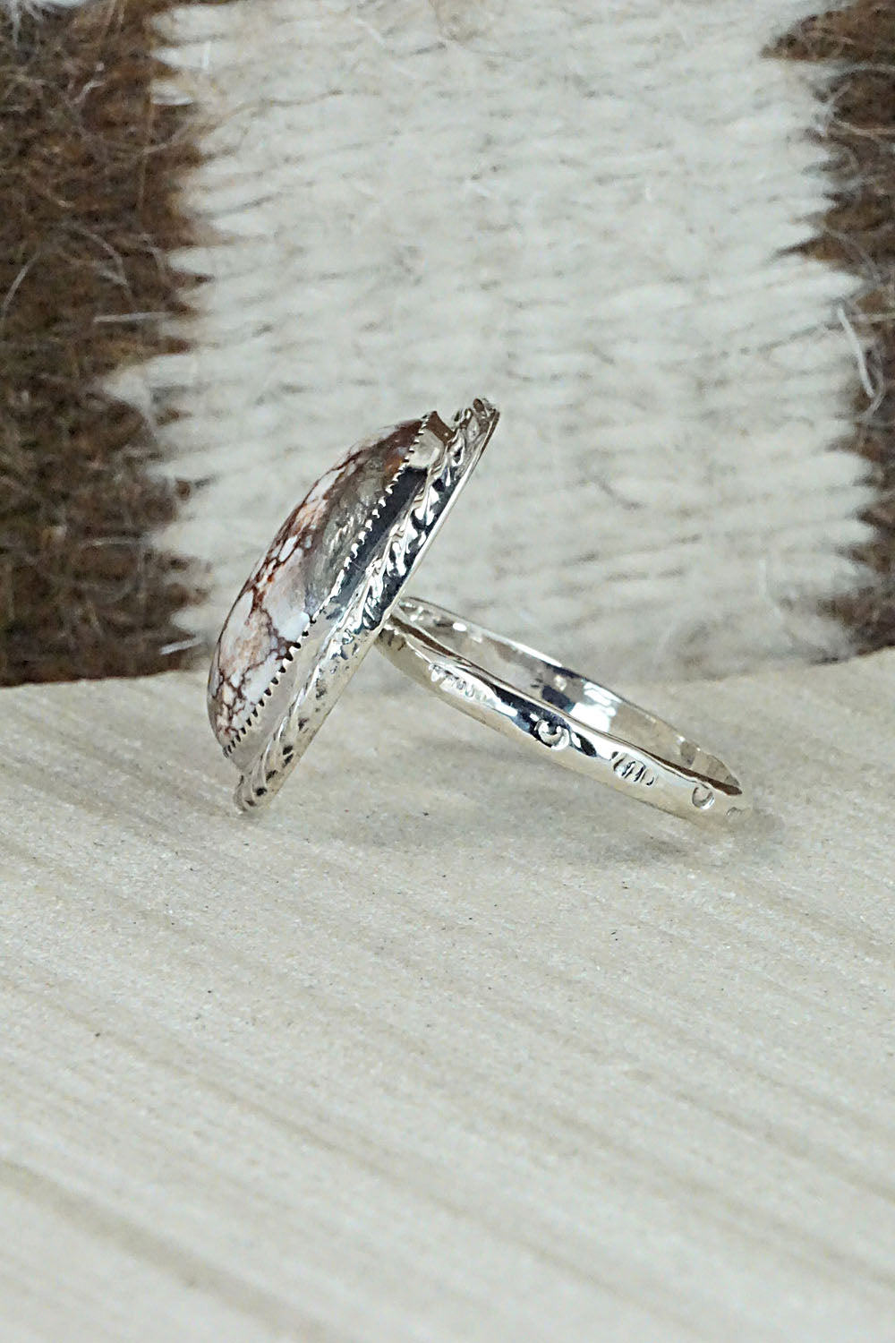 Wild Horse & Sterling Silver Ring - Fannie Platero - Size 10