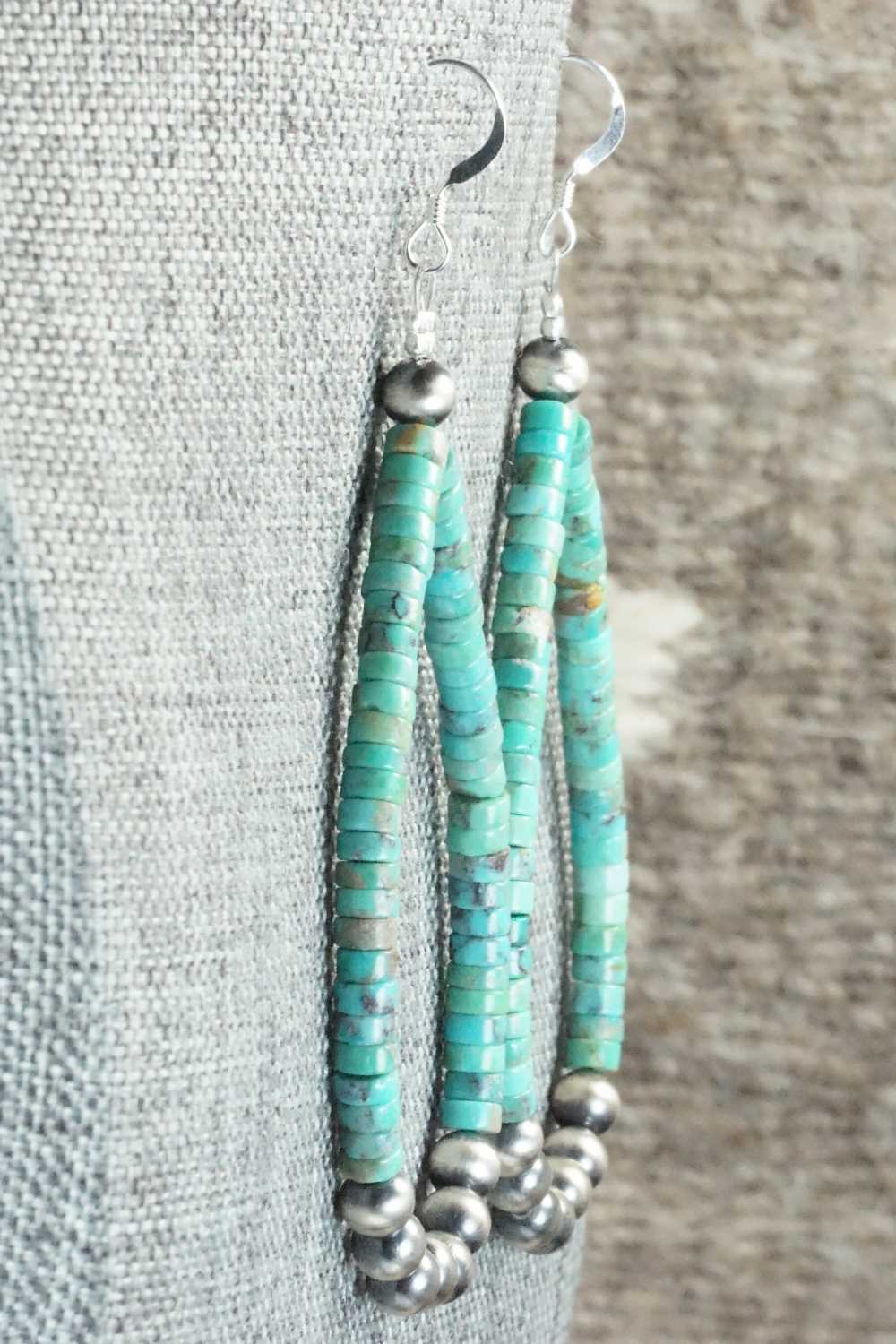 Turquoise & Sterling Silver Earrings - Doreen Jake