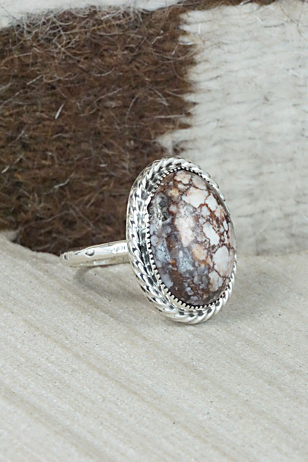 Wild Horse & Sterling Silver Ring - Fannie Platero - Size 10