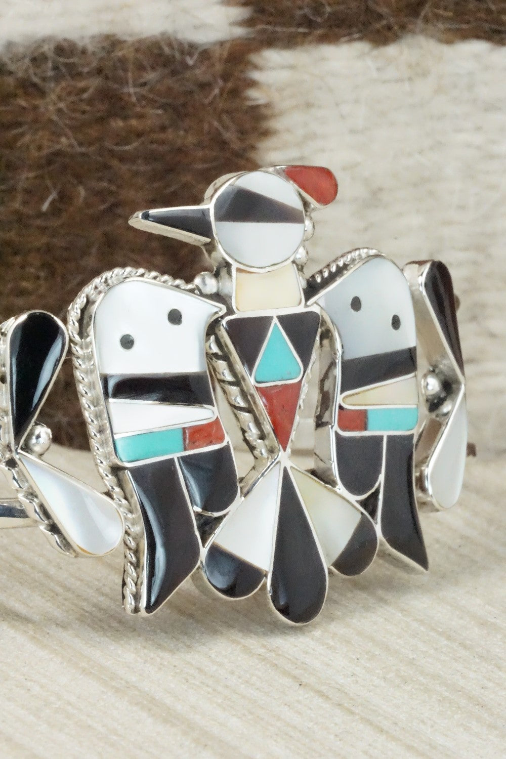 Multi Stone & Sterling Silver Inlay Bracelet - Bobby Shack