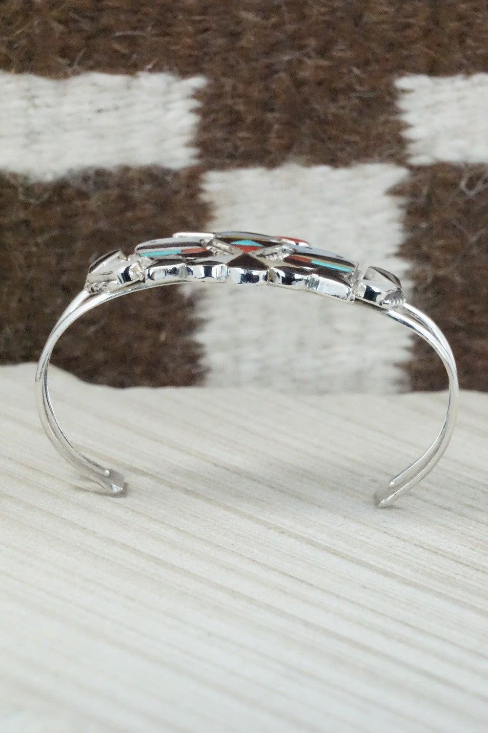 Multi Stone & Sterling Silver Inlay Bracelet - Bobby Shack