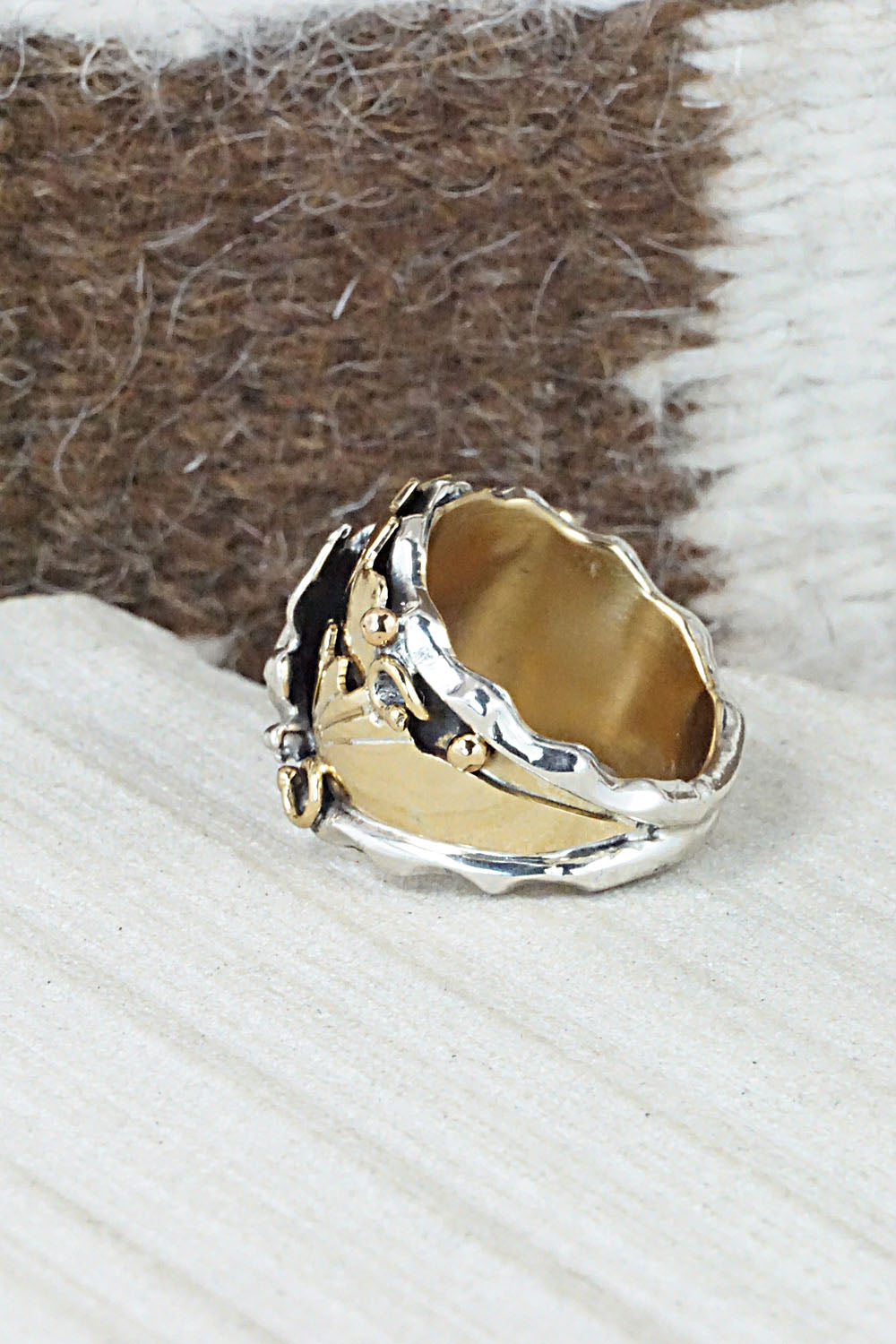 Sterling Silver & Gold Fill Ring - Genevieve Francisco - Size 6.75