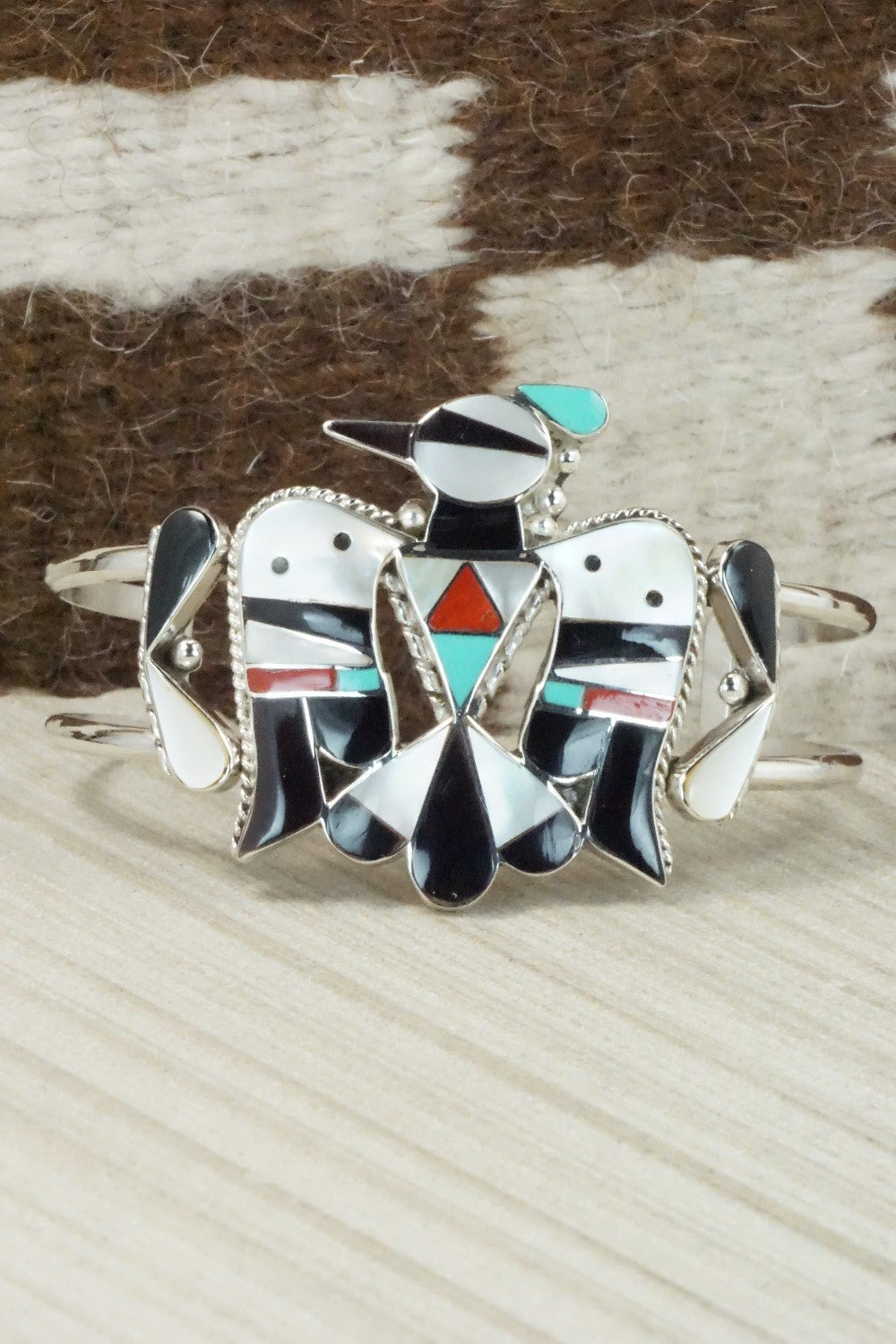 Multi Stone & Sterling Silver Inlay Bracelet - Bobby Shack
