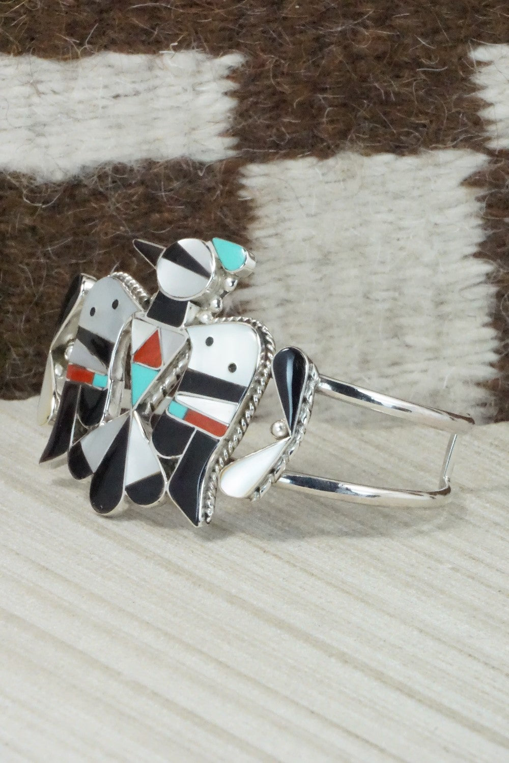 Multi Stone & Sterling Silver Inlay Bracelet - Bobby Shack